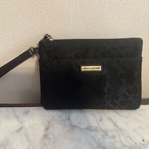 Tommy Hilfiger Black and Gold Wristlet
